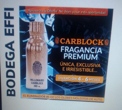 CARBLOCK (BODEGA E) PERFUME PARA AUTO AROMA MILLONARIO