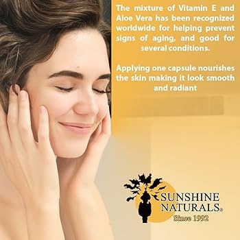 Suero de vitamina E de la marca Sunshine Naturals, un producto para el cuidado de la piel