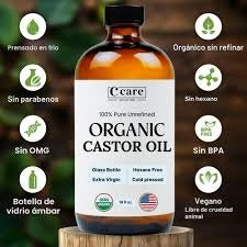 Aceite de Castor Oil Orgánico Premium – 100% Puro, Prensado en Frío para Cabello, Pestañas, Cejas y Piel, Estreñimiento