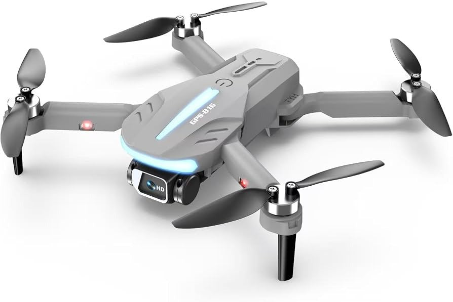 Dron con cámara 4K para adultos - B16 GPS de menos de 8.82 oz, motor sin escobillas, cuadricóptero RC ligero y plegable