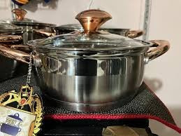Set de calderos de 8 piezas en acero inoxidable marca princeware