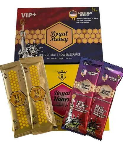 Miel De Malasia Real 10 sobres Vip Americana De 20gramos Sabor Coco estimulante sexual