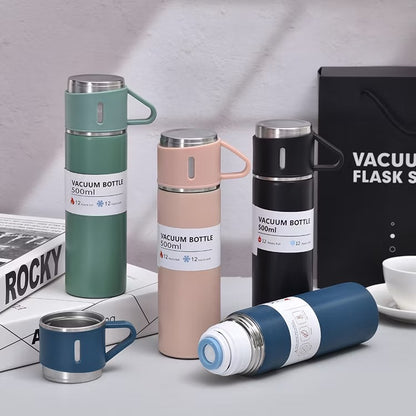BOTELLA TERMICA CON 2 TAZAS DE CAFE (24 UND X CAJA)