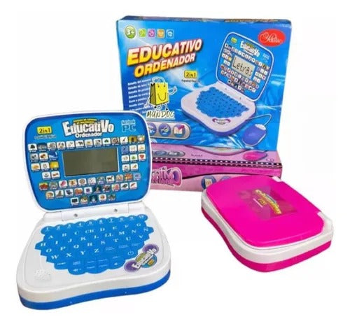 COMPUTADOR EDUCATIVO ROSADO Y Azules
