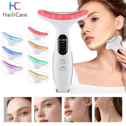 Dispositivo de estiramiento Facial 3 en 1, masaje Facial para ojos y cuello, adelgazante EMS, belleza, estiramiento