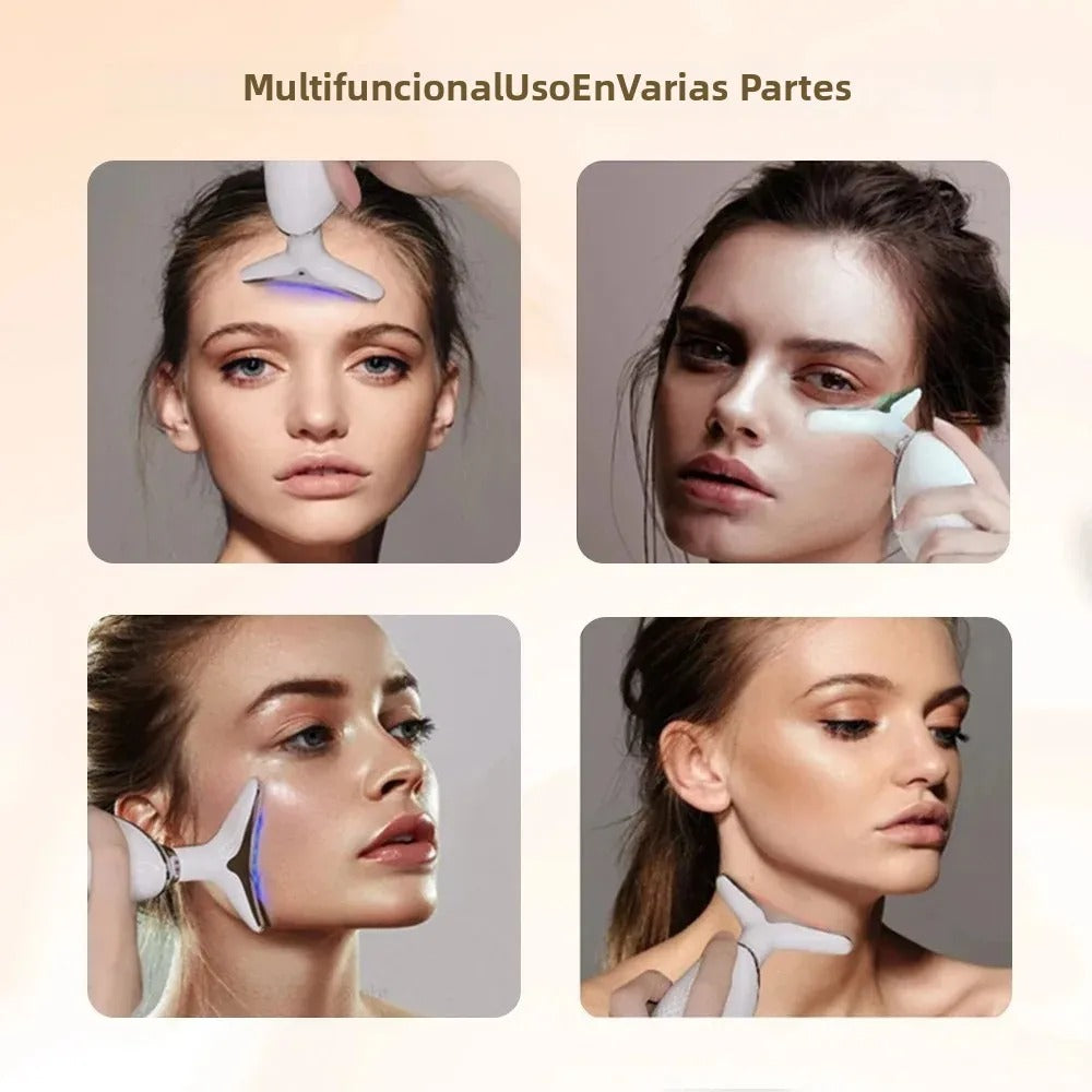 Dispositivo de estiramiento Facial 3 en 1, masaje Facial para ojos y cuello, adelgazante EMS, belleza, estiramiento