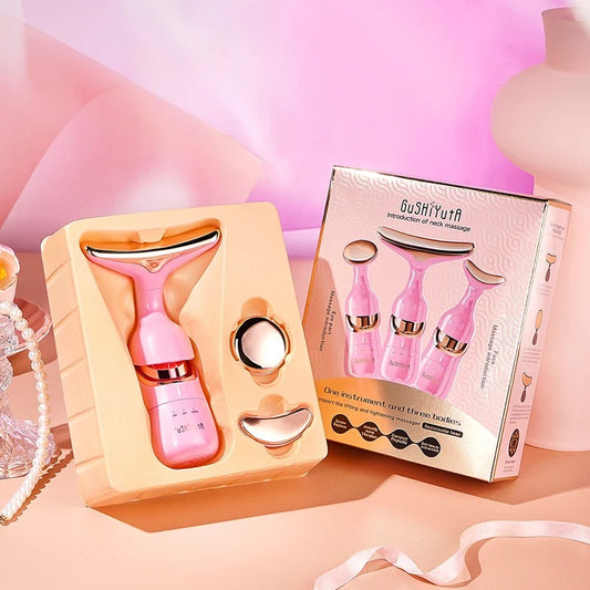 Dispositivo de estiramiento Facial 3 en 1, masaje Facial para ojos y cuello, adelgazante EMS, belleza, estiramiento