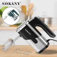 Batidora de mano Sokany 5 velocidades, con accesorios.